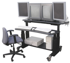 Dual Tier PACS Workstation DT6036 - black -seated