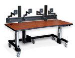 Ergo Tier ET7234 - 4 z monitor arms - wild cherry