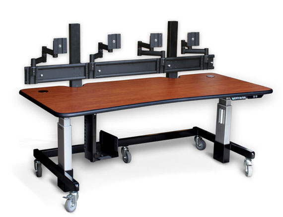 Ergo Tier ET7234 - 4 z monitor arms - wild cherry