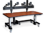 Ergo Tier ET7234 - 4 z monitor arms - wild cherry