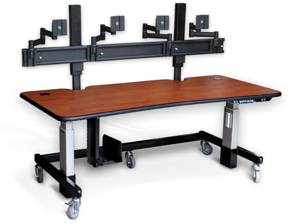 Ergo Tier ET7234 - 4 z monitor arms - wild cherry